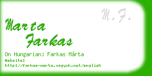 marta farkas business card